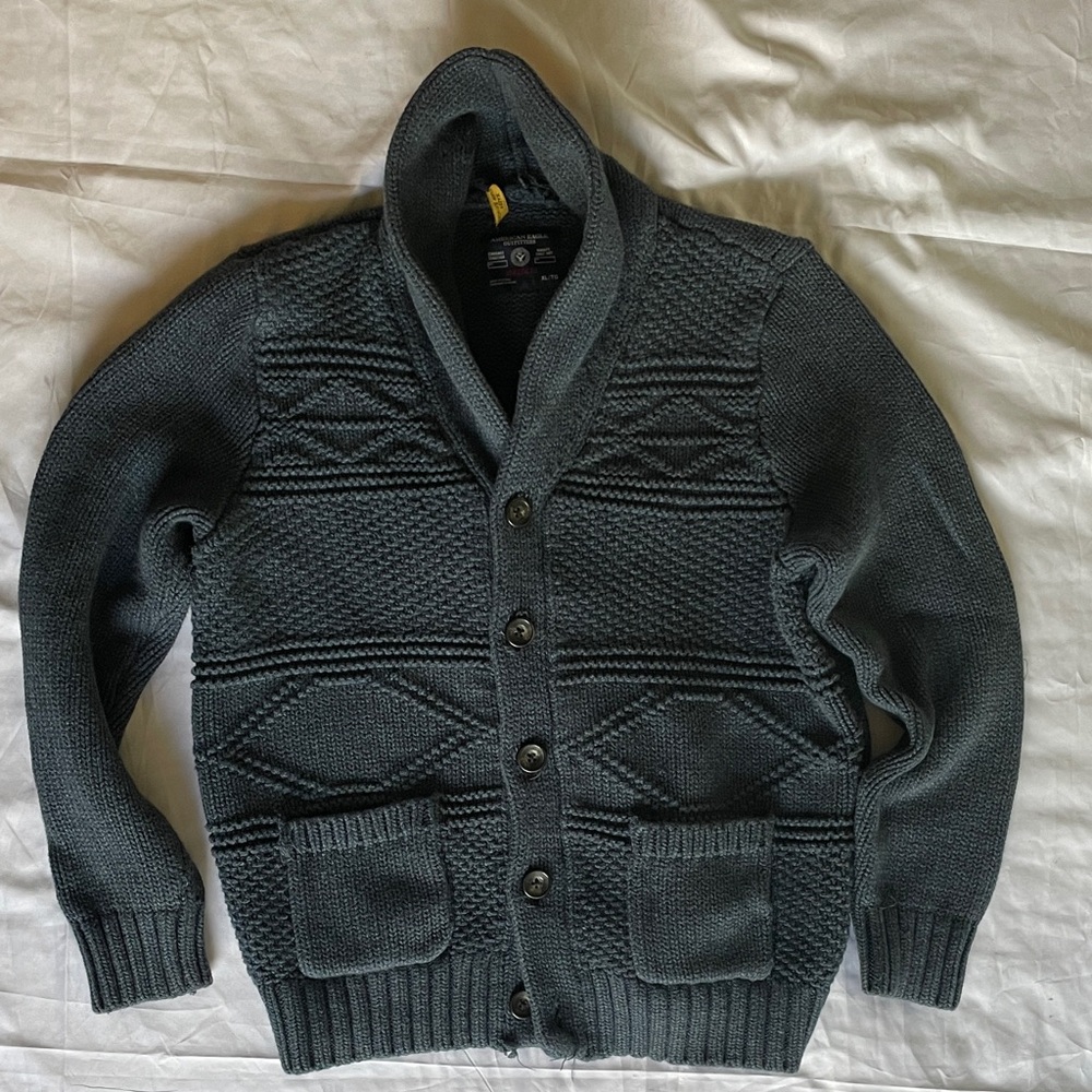 American Eagle Outfitters Dark Gray Cardigan Sweater